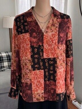 Anthropologie Porridge Patchwork Airy and Flowy Boho Floral Blouse Size M
